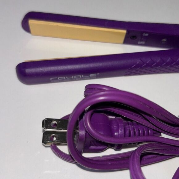 Royale mini travel straightening iron ceramic plates purple w/case used 1x - Picture 4 of 7